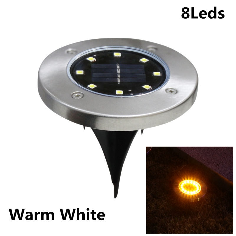 8/16 LED Solar Lawn Yard Buried Solar Lights Solar Garden Light Waterproof Outdoor Lantern PathWay Floor Under Ground Spot Lamp