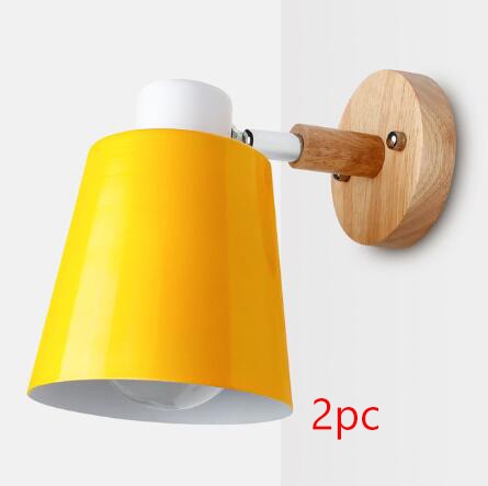 wooden wall lights bedside wall lamp wall sconce modern wall light for bedroom Nordic macaroon 6 color steering head E27 85-285V