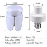 E27 LED Bulb Fan Blade Timing Lamp AC85-265V 28W 360° Foldable Led Light Bulb Home Ceiling Garage Light with Remote Controller