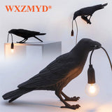 Lucky Bird Crow Wall Lamp Resin Table Lamp Bird Night Light for Bedroom Bedside Living Room Wall Lamp Home Decoration