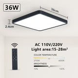  Tuya Smart LED Ceiling Lamp Wood Grain App Voice Control Alexa/Google Remote Control Square Ceiling Lights Living Room