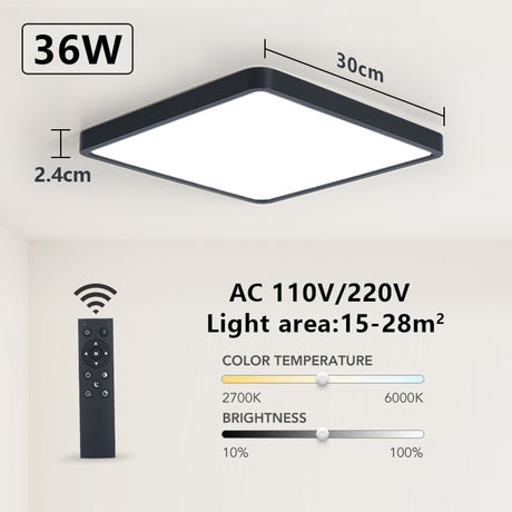  Tuya Smart LED Ceiling Lamp Wood Grain App Voice Control Alexa/Google Remote Control Square Ceiling Lights Living Room