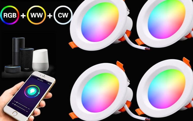 LED Downlight Wi-Fi TUYA Smart Life Dimming Spot Bluetooth lamp 7W 9W 15W RGB Change Warm Cool light Work with Alexa Google Home