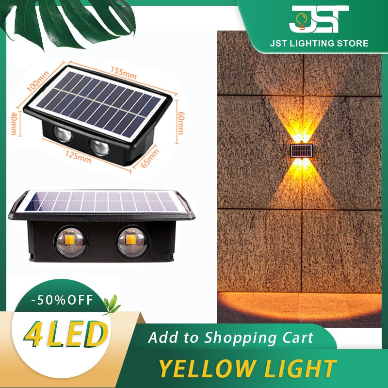 Solar LED Wall Light Outdoor Waterproof Garden Lights Wall Washer Villa Exterior Wall Lamp Terrace Strong Brightness Solar Lamps