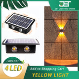 Solar LED Wall Light Outdoor Waterproof Garden Lights Wall Washer Villa Exterior Wall Lamp Terrace Strong Brightness Solar Lamps