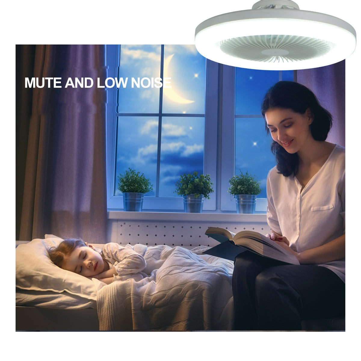 E27 Bedroom Ceiling Fans Lamp Cooling FanChildren&#39;s Night Light LED Chandeliers Ligths Living Room