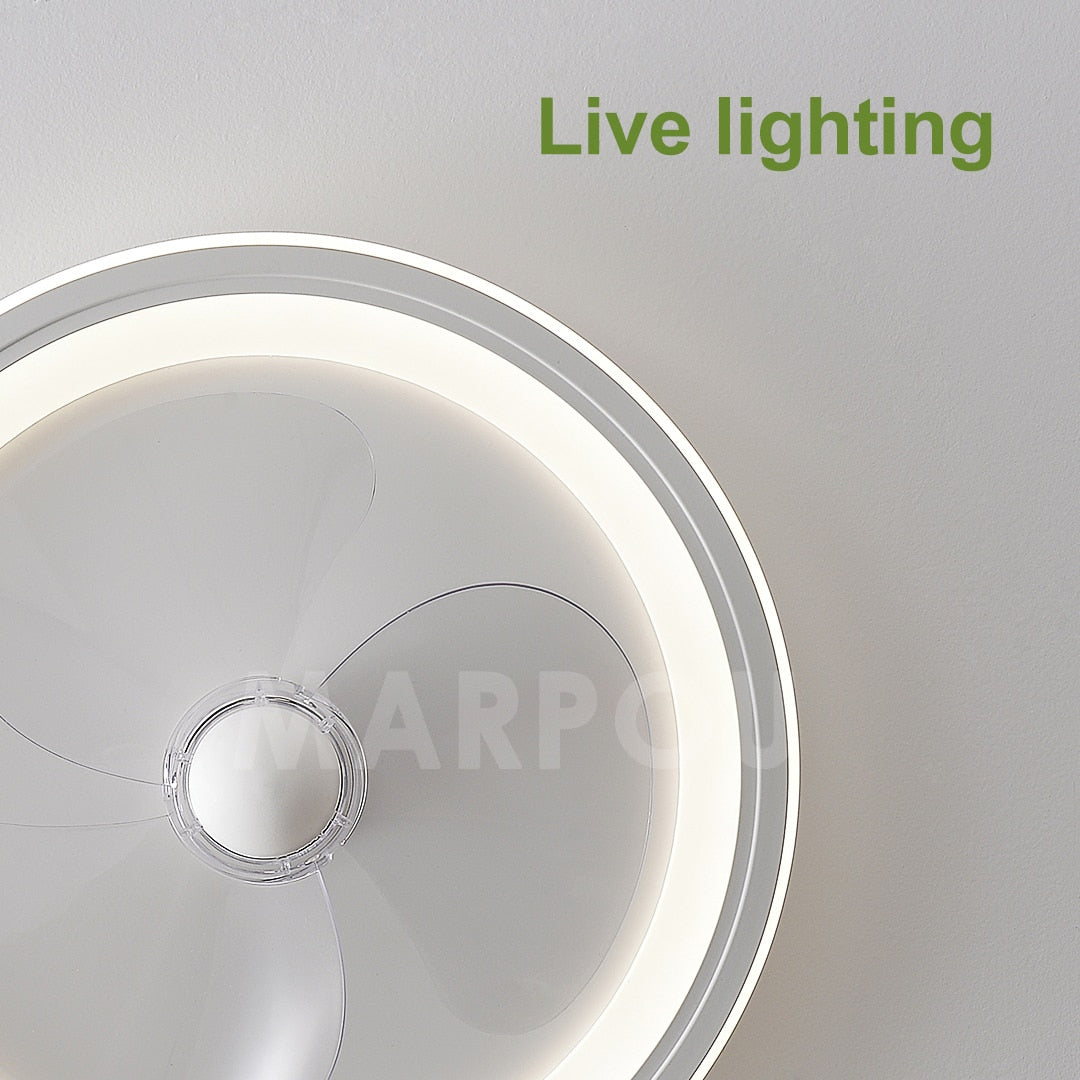 MARPOU ceiling fan with lighting remote control and APP control Lamp modern ceiling fans with led light For Bedroom Living room
