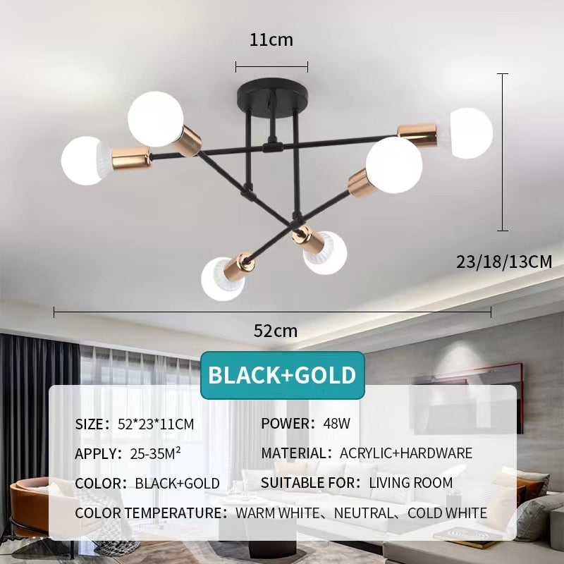 Modern Creative LED Chandelier Lighting Warm Romantic Minimalist for Bedroom Personality Living Room Dining Room Ceiling Lamp