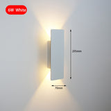 Modern Simple 6W LED Indoor Wall Lamp Bedroom Living Room Home Lighting Aisle Corridor Decoration Aluminum Wall Light AC85-265V