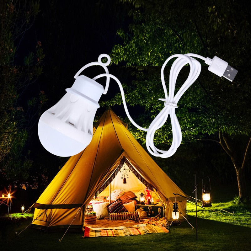 LED Lantern Portable Camping Lamp Mini Bulb 5V USB Power Book Light Reading Student Study Table Lamp Super Birght for Outdoor