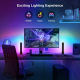 WiFi Smart LED Light Bar RGB Atmosphere Light Music Synchronization 12 Modes TV Wall Computer Game Room Decoration Night Light