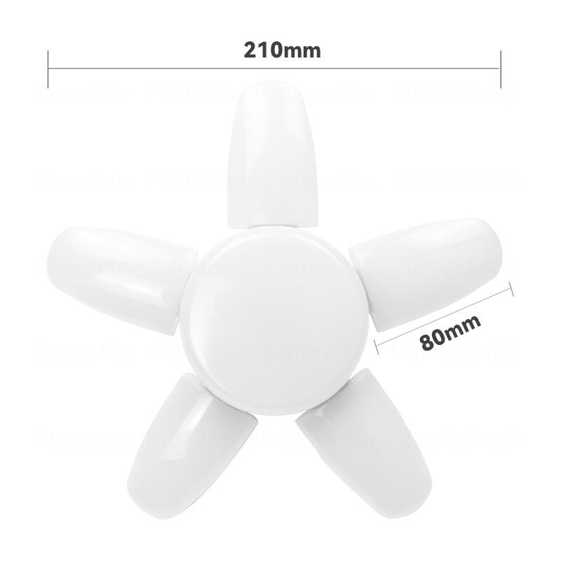 5+1 60W Blades Deformable LED Garage Light E27 Adjustable Shop Top Ceiling Lamp Professional Warehouse Foldable Fan Lamps 220V