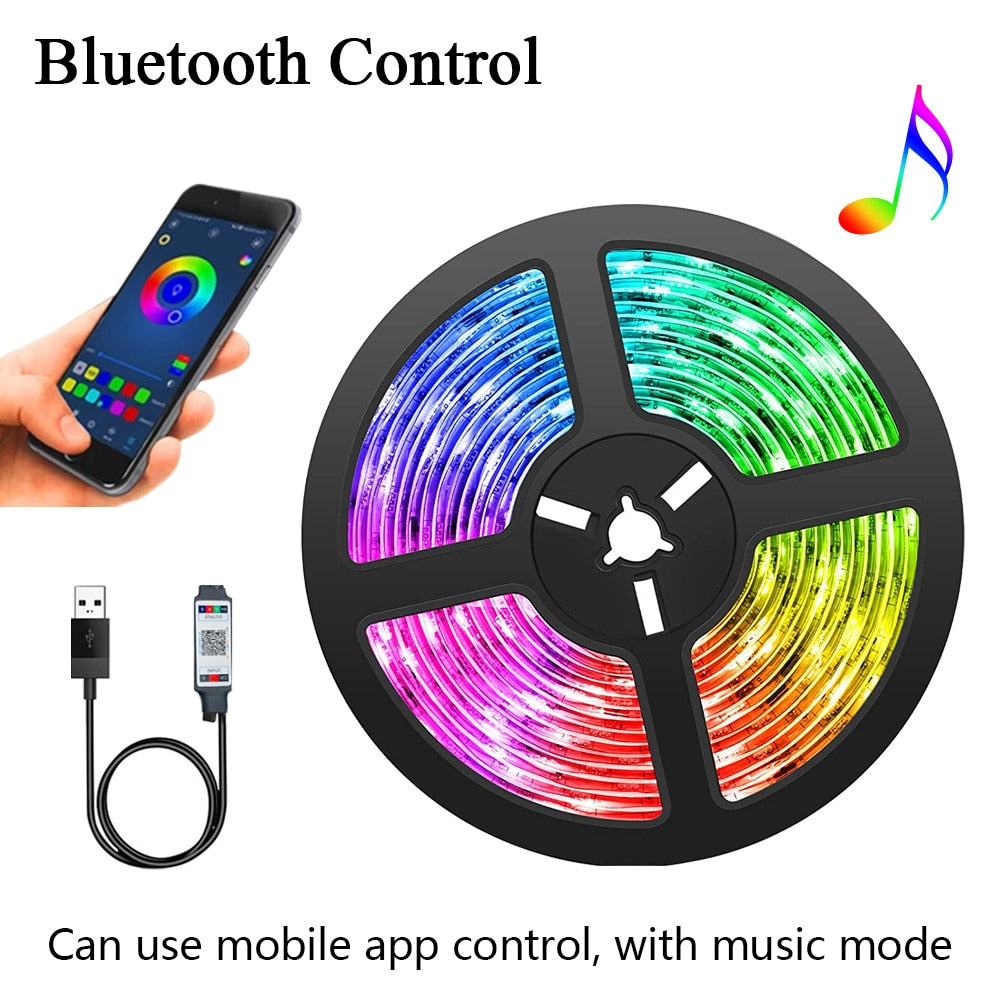 LED Strip Lights RGB 5050 2835 Bluetooth USB DC5V 1-5M Led Luces Flexible Ribbon For Room Decoration TV BackLight Diode Tape