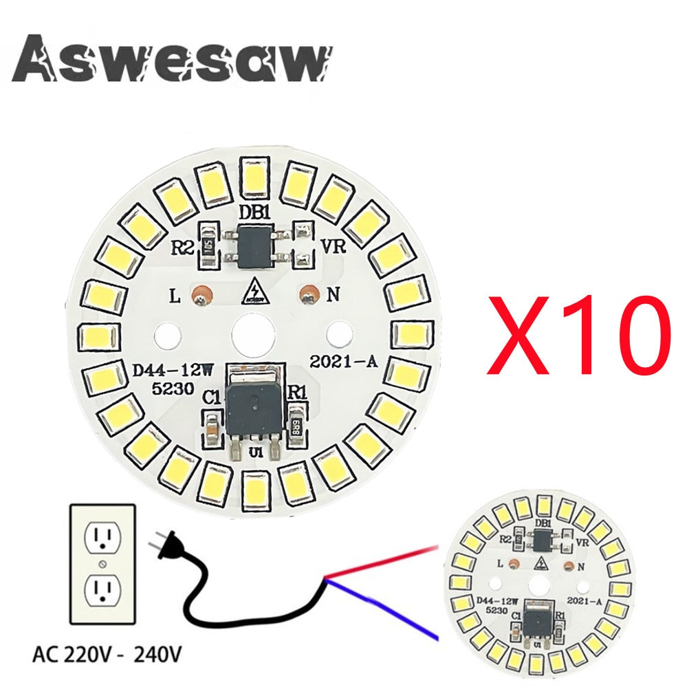 LED Bulb Patch Lamp SMD Plate Circular Module Light Source Plate For Bulb Light AC 220V-240V Led Downlight Chip Spotlight LED