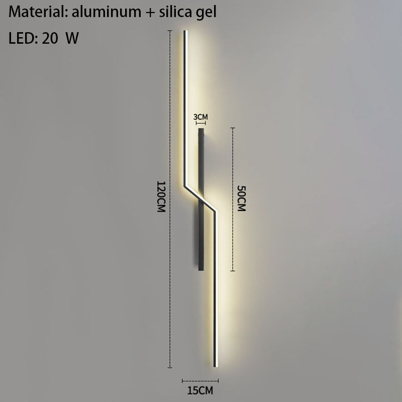 Minimalist LED Wall Lights Living Room Bedroom Lamp Art Decors Aluminum Line Novelty Sconce Drop Shipping