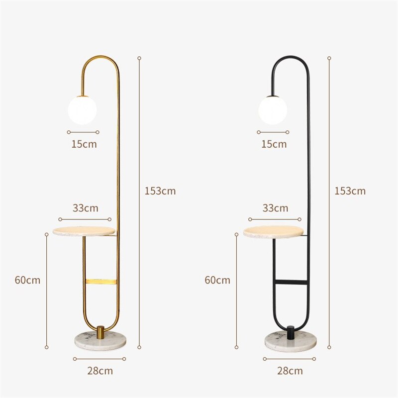 Nordic Led Floor Lamp Iron Marble Standing Lamp with Round Tea Table Art Deco Floor Lamps Living Room Corner Sofa Floor Lights