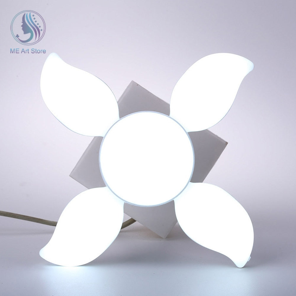 Folding Light Bulb Household Super Bright Energy Saving Foldable Garage Chandelier Five Leaf Light Bulb Adjustable Ceiling Light