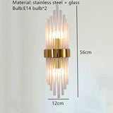 Clear Crystal LED Wall Lamp E14 Bulb Stainless Steel Wall Lights For Foyer Bedroom Aisle Dining Room Gold Black Sconces