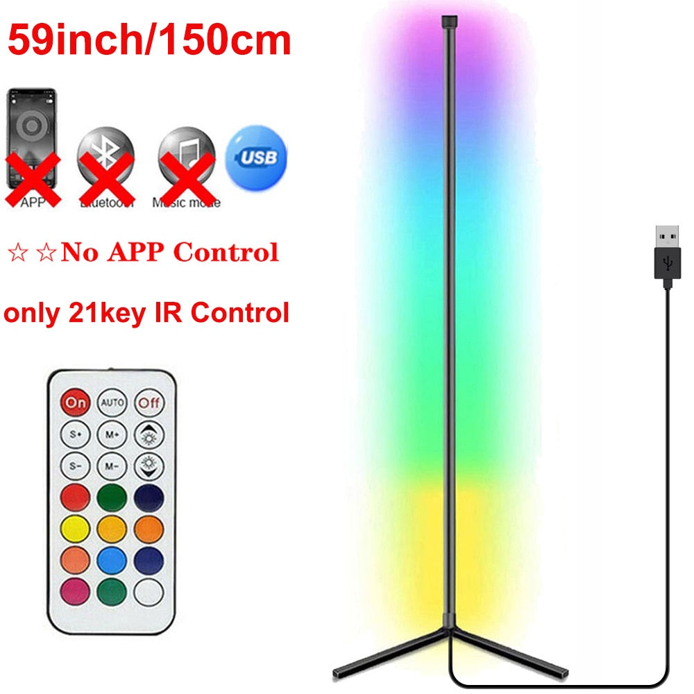 Living Room Dimmable Corner Floor Lamp 150cm Stand Tuya Smart RGB LED Mood Light for Bedroom Nordic Home Decor Interior lighting