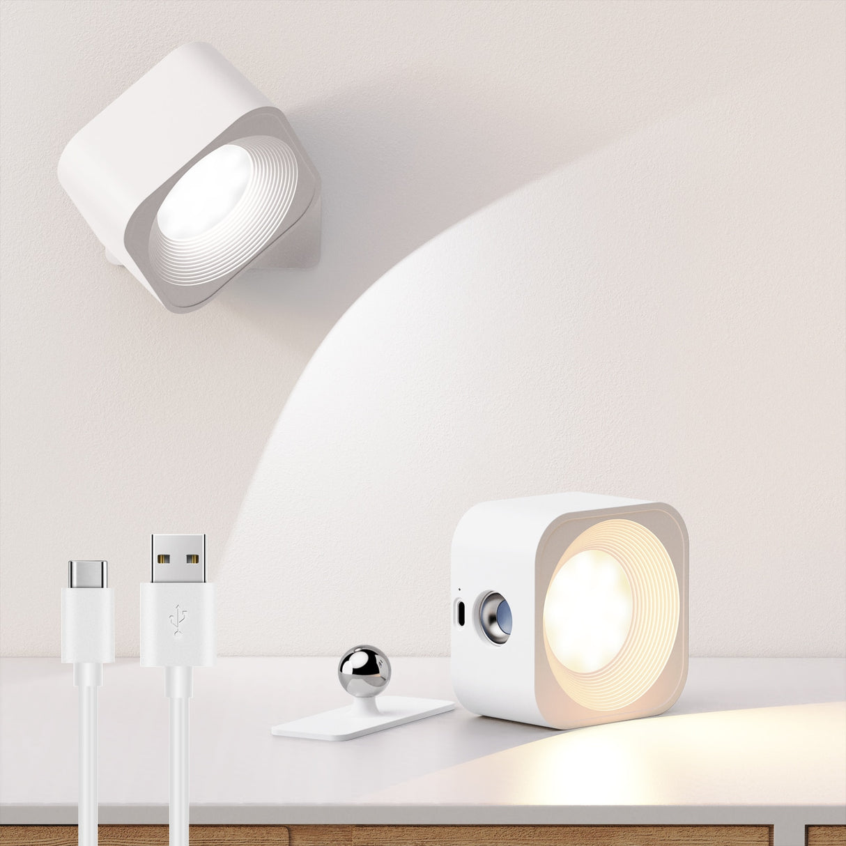 LED Wall Light 360 Projector Adjustable Wall Decor Modern Nordic Luminaire Indoor Magnetic Wall Lamps Stairs Room Decor