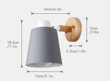 wooden wall lights bedside wall lamp wall sconce modern wall light for bedroom Nordic macaroon 6 color steering head E27 85-285V