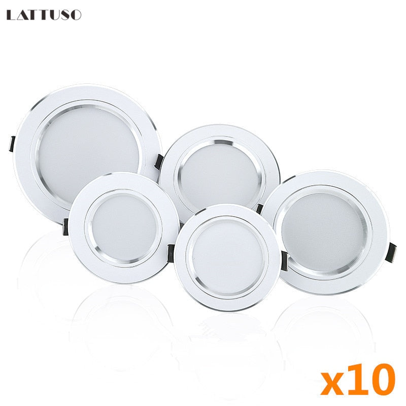 10pcs/lot LED Downlight 5W 9W 12W 15W 18W Recessed Round LED Ceiling Lamp AC 220V-240V Indoor Lighting Warm White Cold White