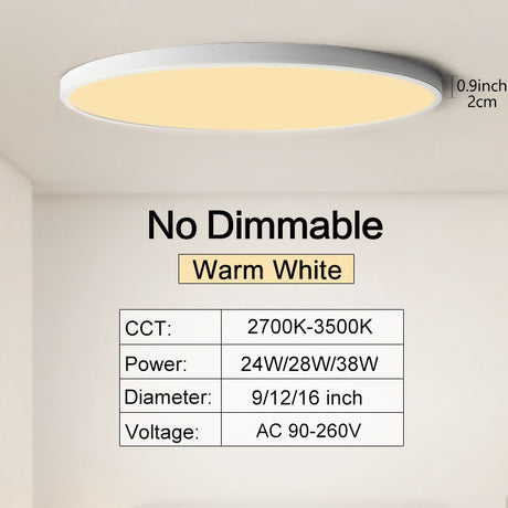 Ultra-thin Dimmable LED Ceiling Panel light Smart APP/Remote Control 