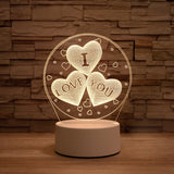 Romantic Love 3D Lamp Heart-shaped Balloon Acrylic LED Night Light Decorative Table Lamp Valentine's Day Sweetheart Wife's Gift