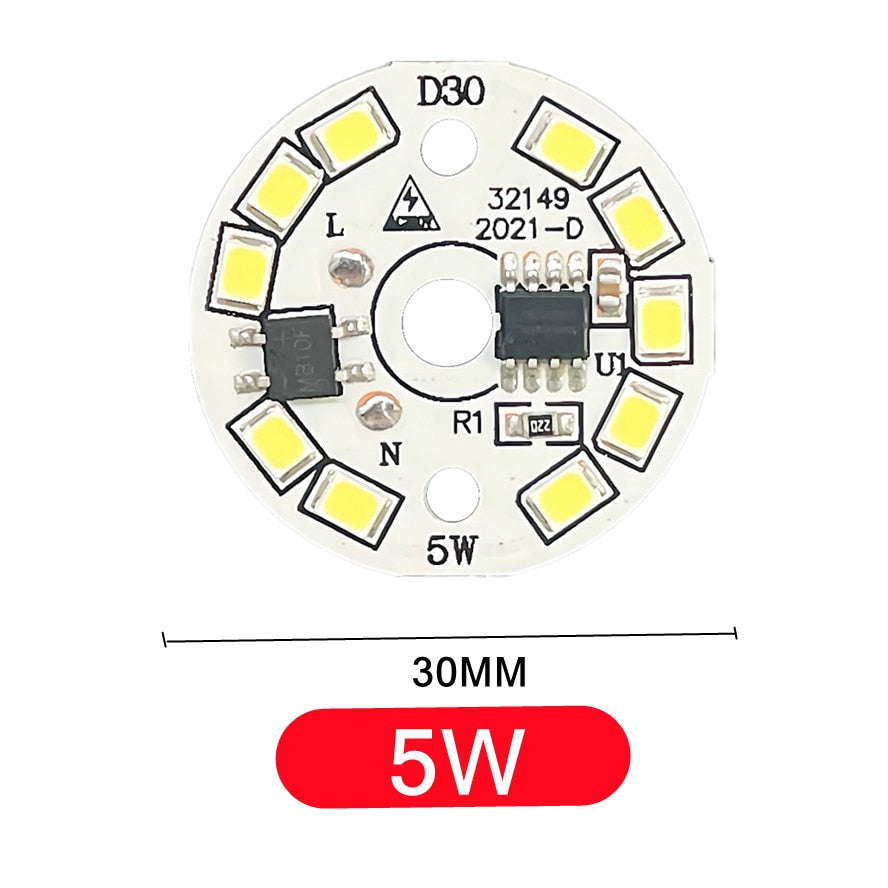 LED Bulb Patch Lamp SMD Plate Circular Module Light Source Plate For Bulb Light AC 220V-240V Led Downlight Chip Spotlight LED