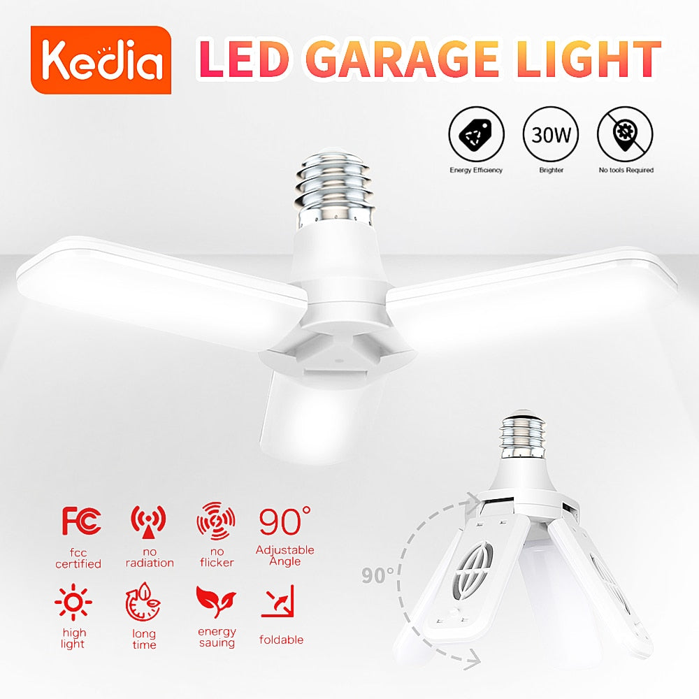 Kedia LED Bulb E27 Fan Blade Lamp Foldable Led Light Bulb Adjustable Led Lamp Industrial Home Ceiling Garage Lighting Lights Hot