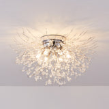 LED Crystal Firework Chandelier Modern Style Ceiling Light Fixtures 6 Light Pendant
