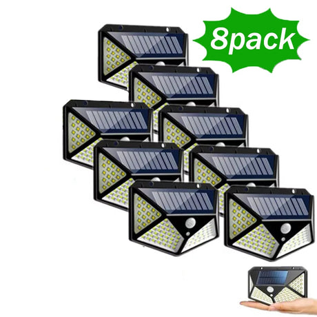 Solar powered, motion sensors lights, 100 LED beads, 1000 LUMENS