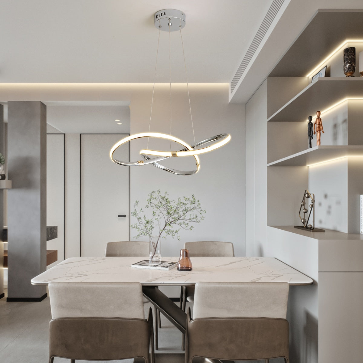 Modern Pendant LED Chandelier Lamp AC110-240V Hanging Chandelier Lights for Dinning Bed room Kitchen Alexa Google Home