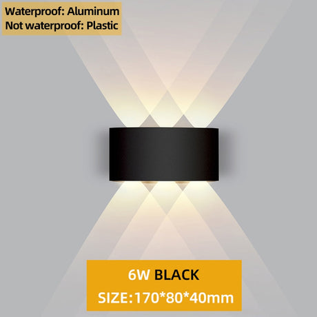 Up and Down LED Wall Lamp Waterproof IP65 Aluminum Interior Wall Light For Bedroom Living Room Corridor Indoor Outdoor Lighting