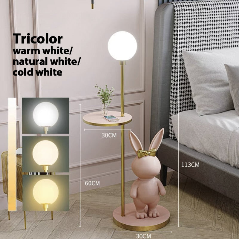 Floor Lamp Nordic Modern Fashion Coffee Table Chirdren Lights E27 Boy and Girl Room Bedroom LED Rabbit Floor Lamp Fixture Led