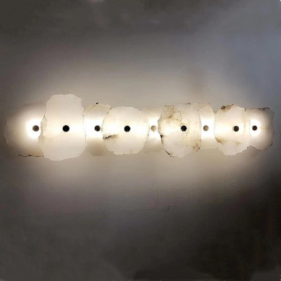 Novelty Natural Marble LED Wall Lights Gold Copper Every Piece Different Sconces Lamp For Foyer Dining Room Bedroom Aisle