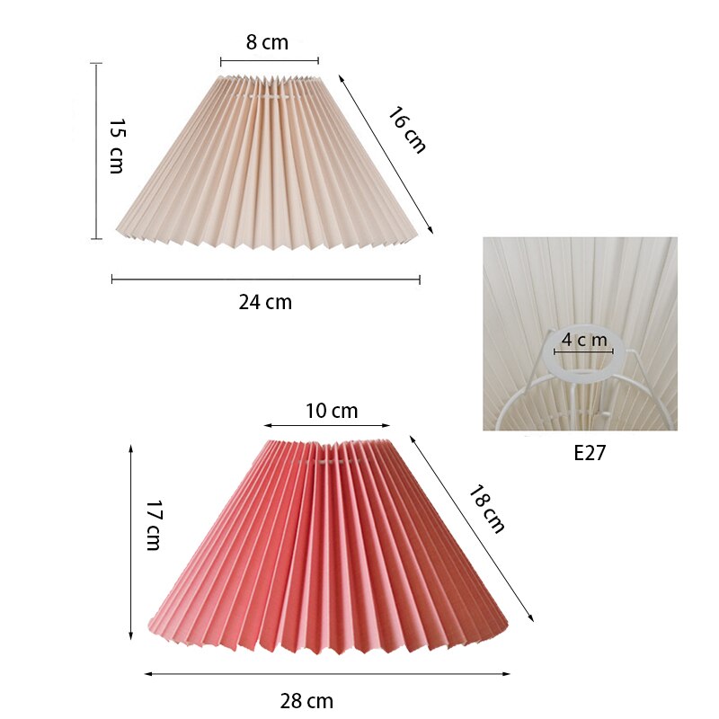 DIY pleated lampshade table lamp / wall lamp / floor lamp / chandelier cloth cover E27 lighting accessories