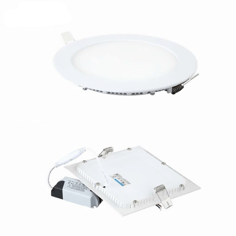 Ultra Thin LED Downlight Round Panel Light 3W 6W 9W 12W 15W 18W 24W Recessed Ceiling Light Suitable for Office, Supermarket
