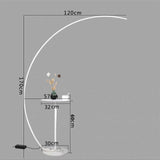 Nordic Arc Shape Floor Lamp Modern Led Dimmable Remote Control Standing Light For Living Room Bedroom Study Decor Lighting