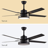 Black/Silver 48 Inch Modern LED Ceiling Fan Silent Motor with Remote Control