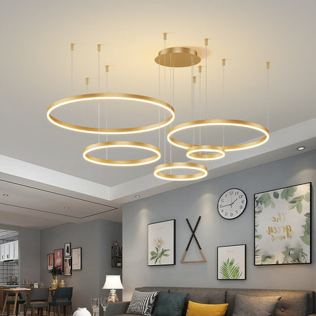Modern Led Ceiling Chandelier Circular Ring Chandelier Living Bedroom Dining Room Lighting Home Indoor Lighting Decors Chandelier
