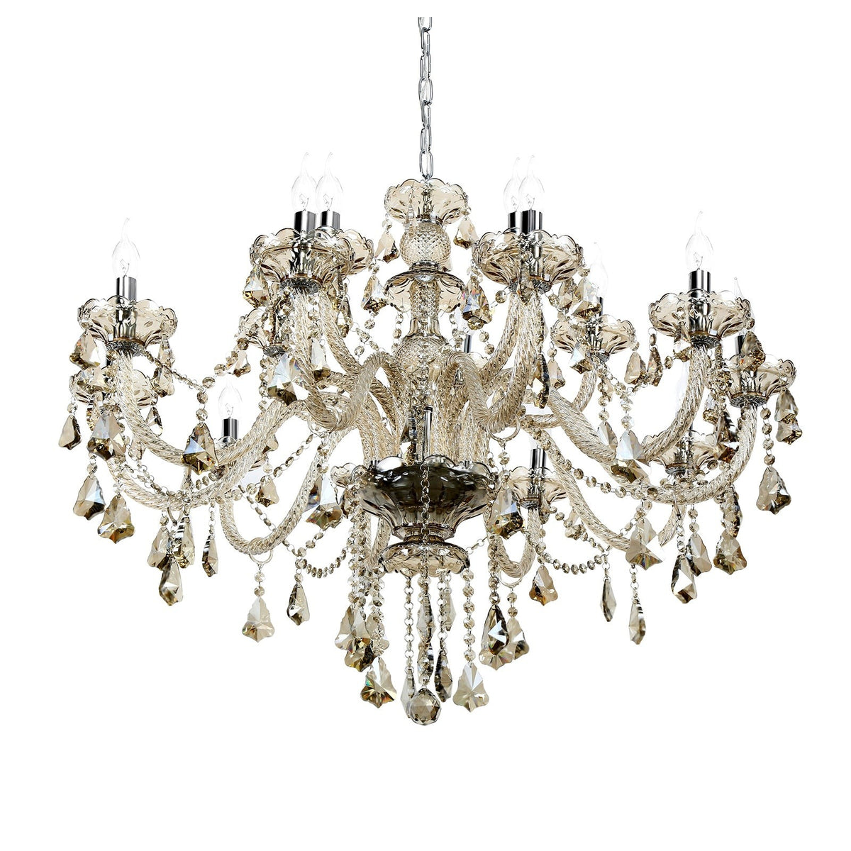 Luxurious K9 Crystal Chandelier 15-18 Arms Cognac/Transparent Ceiling Light For Living Room Home Hotel Apartment Decors