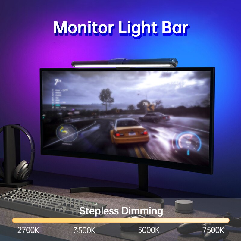 Pc Monitor Computer Desk Lamps For Dimming Led Lamp Magnetic Office Lights  Monitor Stepless Hanging Light Bar for Pc Screen RBG