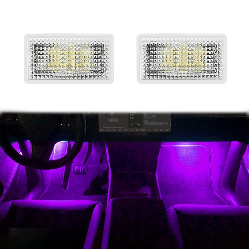 2pcs Replacement LED Atmosphere Car Light Auto Floor Foot Trunk Interior Decorative Lamp for Tesla Model S 3 X Y