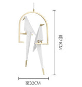 Art Deco Bird Paper Floor lamp Bedroom Studio living room lamp stand origami light Study Bedside Reading table gold floor lamp