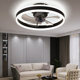 Modern Led ceiling fan without light DC motor 6-speed timing fan 18CM low floor loft remote control decorative fan with light