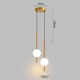 Simple glass ball pendant lights Nordic bedroom bedside long line hanging lamp modern restaurant decor lamp