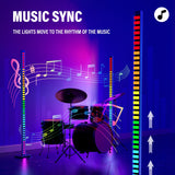 Bluetooth LED Floor Lamp RGBIC Music Synchronized Turn Corner Floor Lamp APP Remote Control Bedroom Game Room Party Decoration