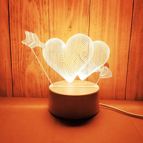 Romantic Love 3D Acrylic Led Lamp for Home Children's Night Light Table Lamp Birthday Party Decors Valentine's Day Bedside Lamp