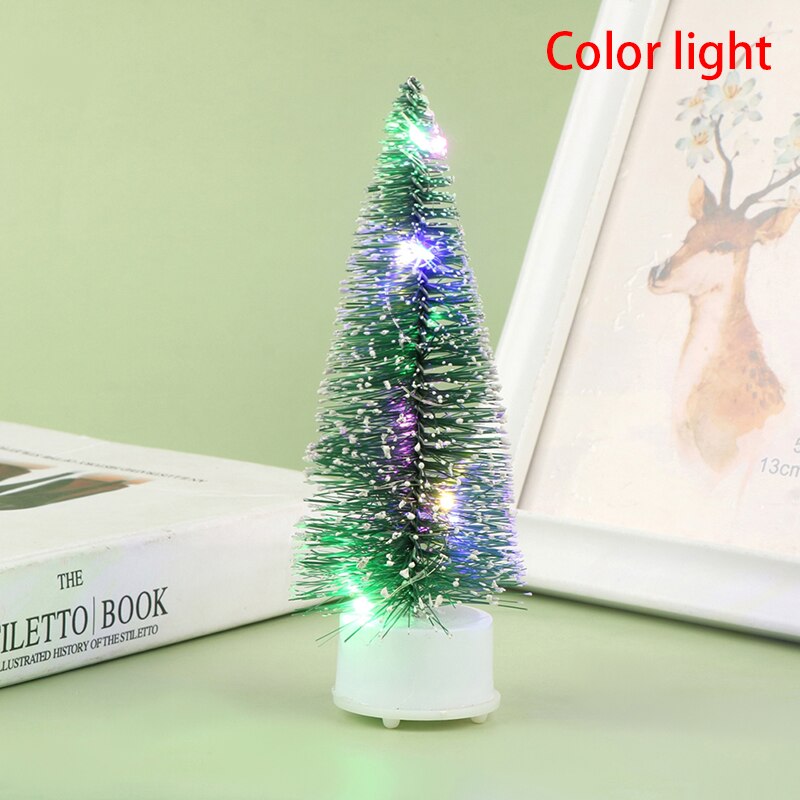 1Pc Cute Mini LED Christmas Tree Lamp Night Light Colorful LED Fiber Optic Nightlight Kid Xmas Decoration Gift Luminous Light
